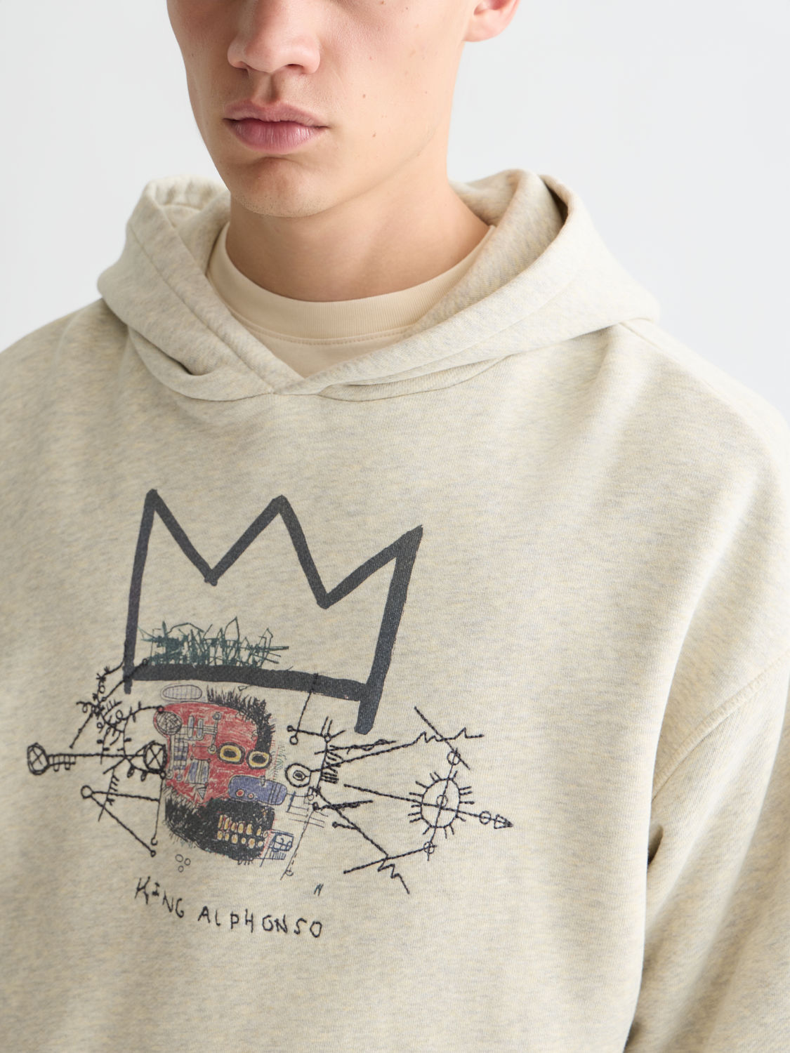 Basquiat Washed Artwork Relaxedfit Hoodie