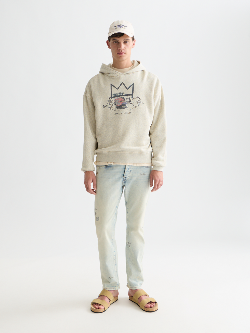 Basquiat Washed Artwork Relaxedfit Hoodie