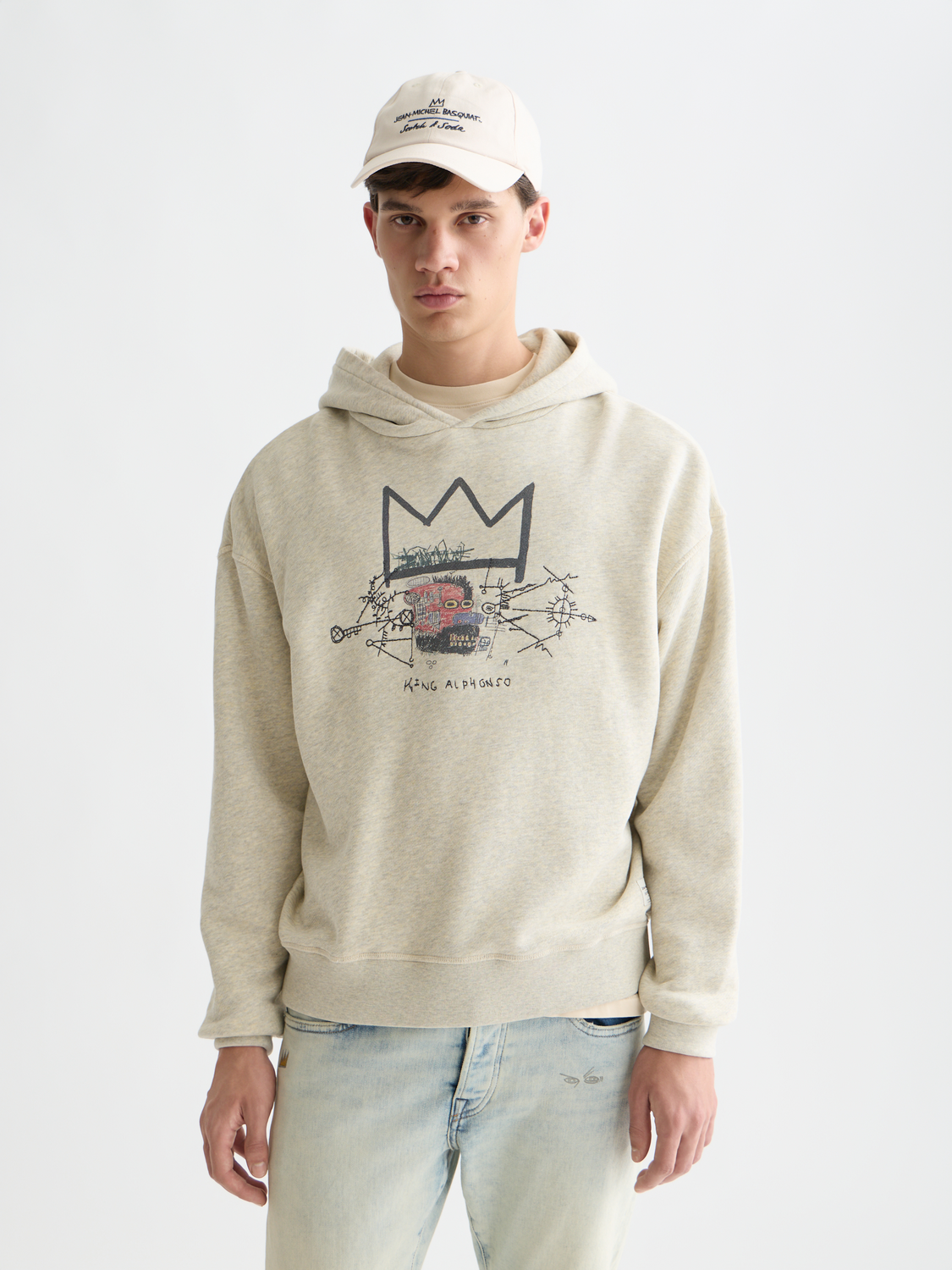 Basquiat Washed Artwork Relaxedfit Hoodie