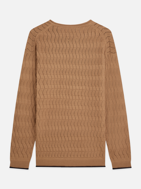 Pointelle Dropped Shoulder Pullover