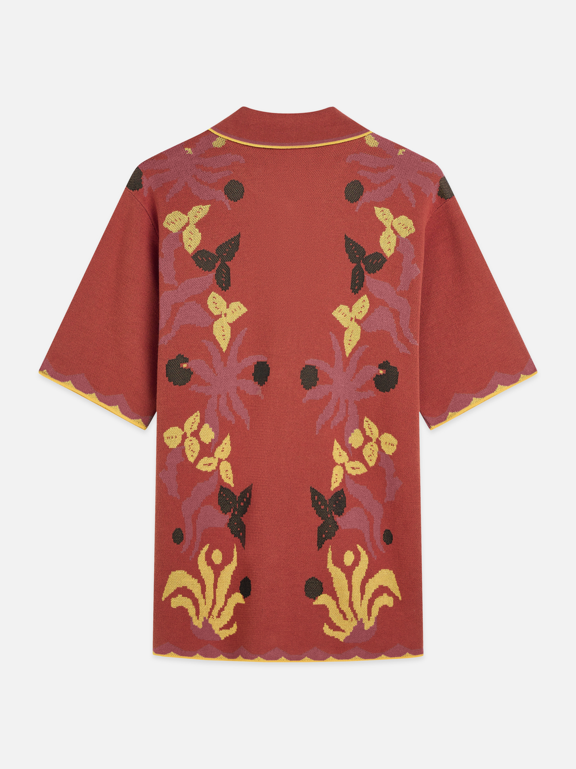 Knitted Jacquard Short Sleeve Shirt