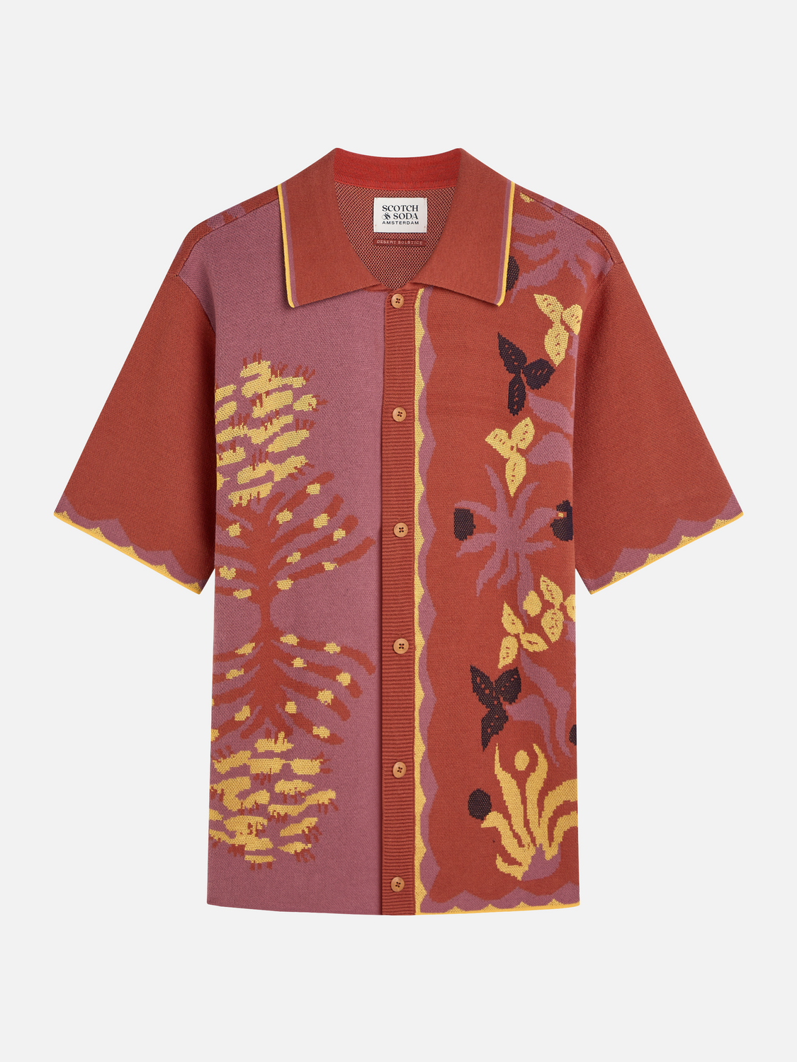 Knitted Jacquard Short Sleeve Shirt