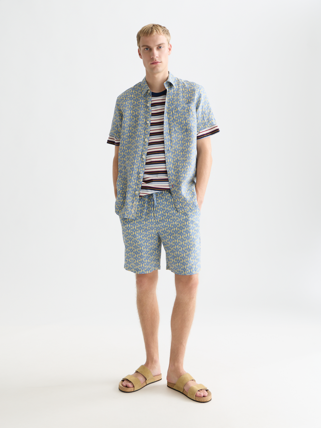 Fave Printed Linen Relaxed-Fit Bermuda Shorts
