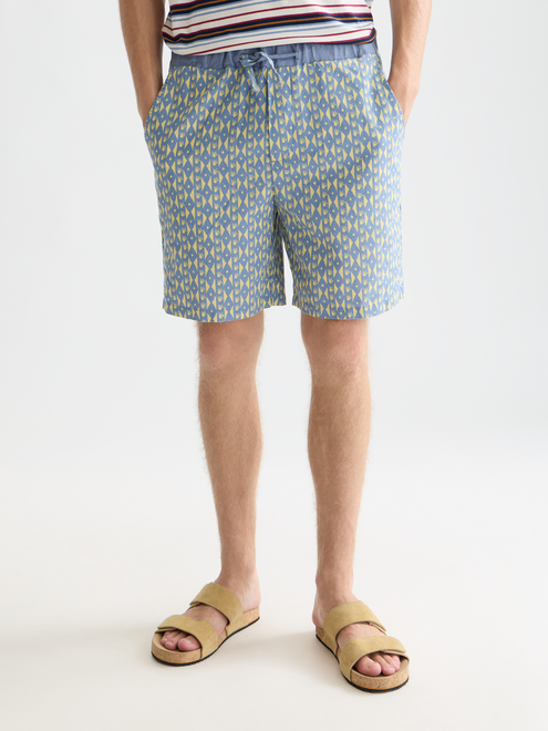 Short Bermuda décontracté en lin imprimé Fave