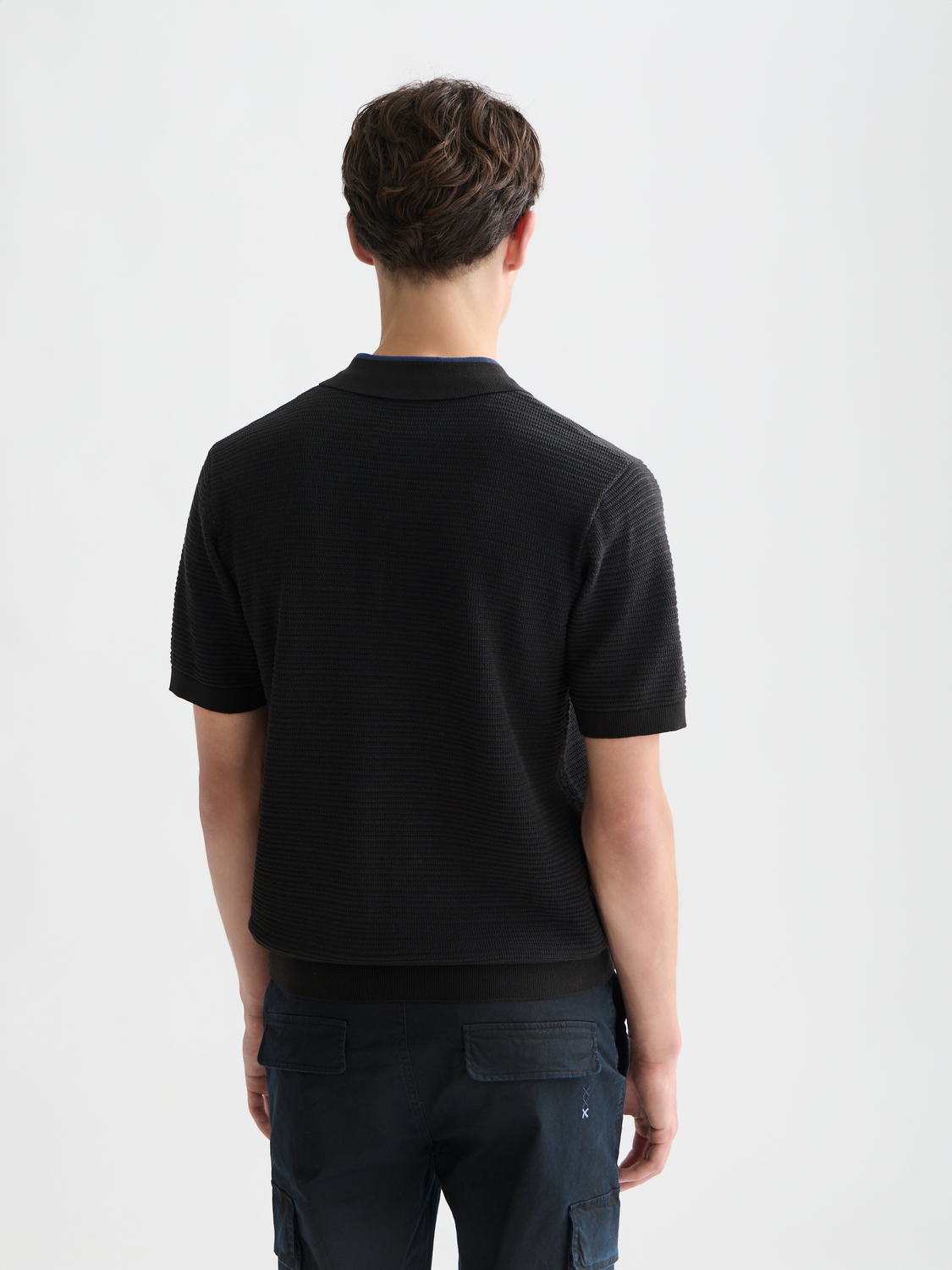 Structured Knitted Regular-Fit Polo