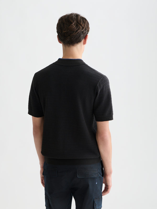 Structured Knitted Regular-Fit Polo