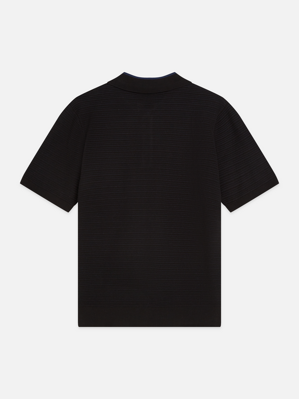 Structured Knitted Regular-Fit Polo