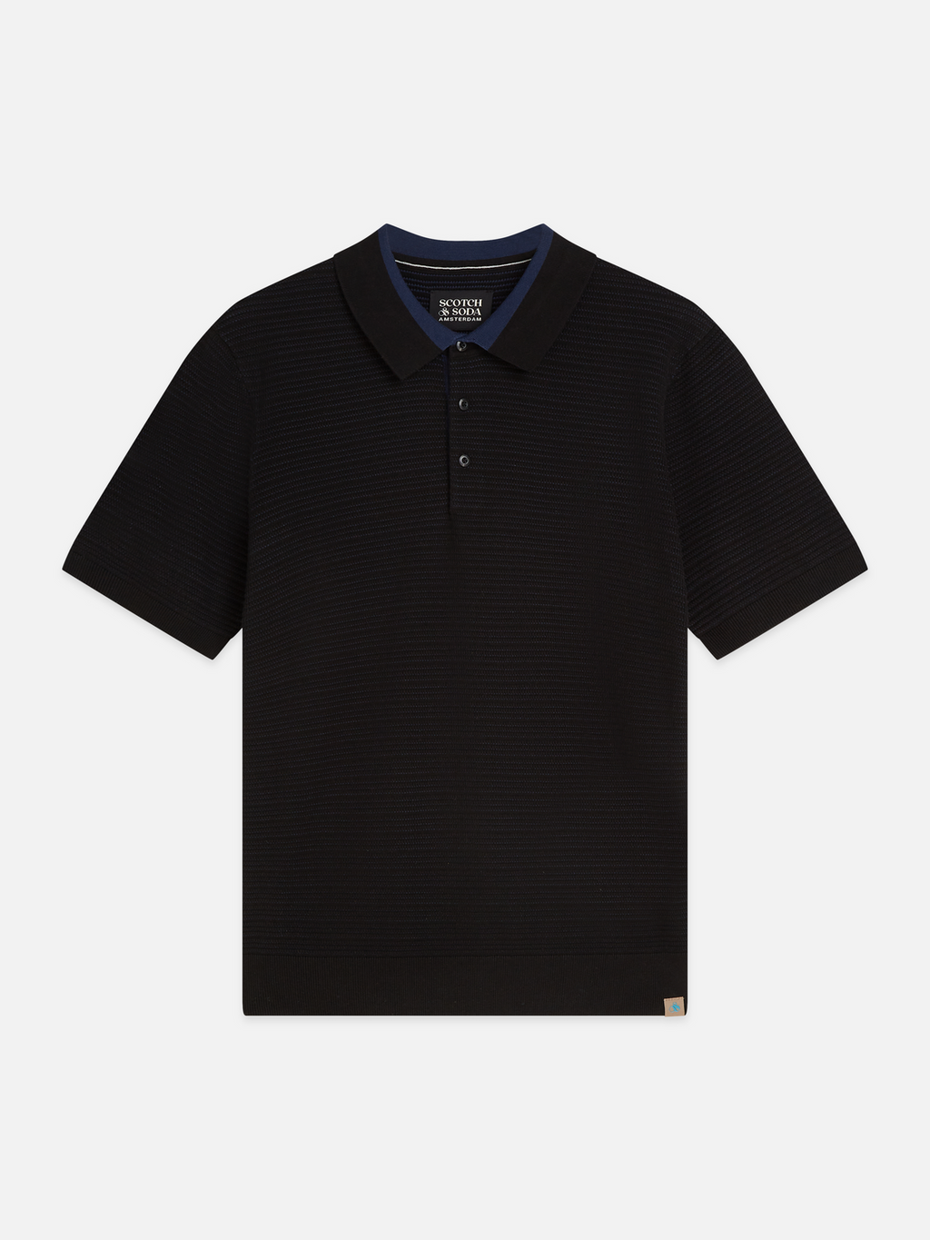Structured Knitted Regular-Fit Polo