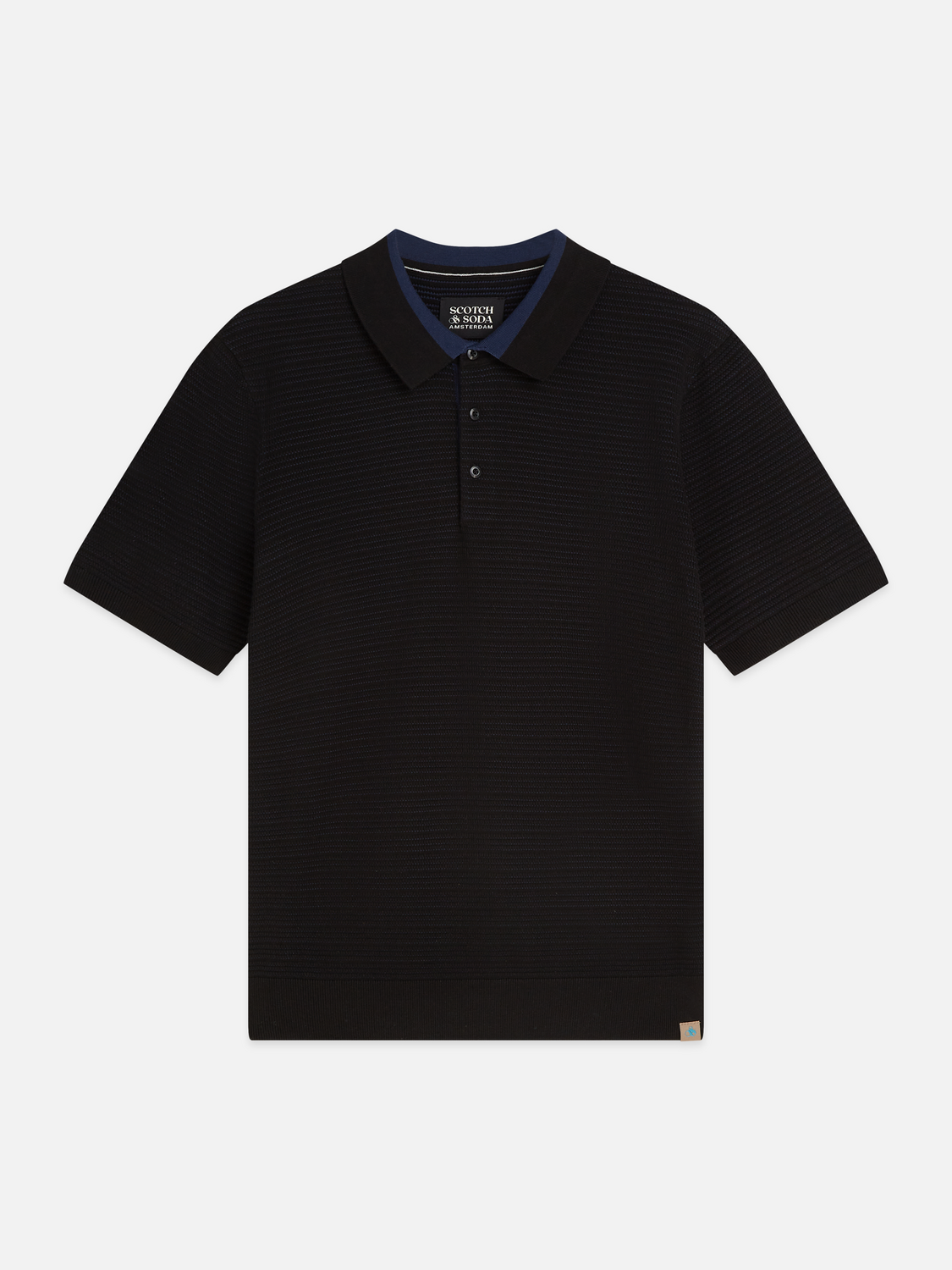 Structured Knitted Regular-Fit Polo