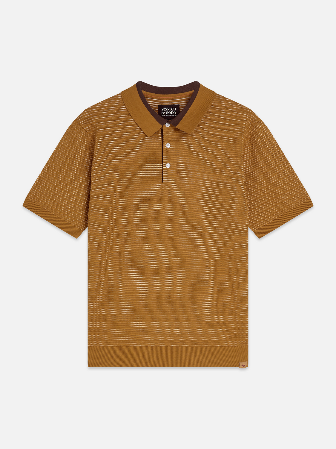 Structured Knitted Regular-Fit Polo
