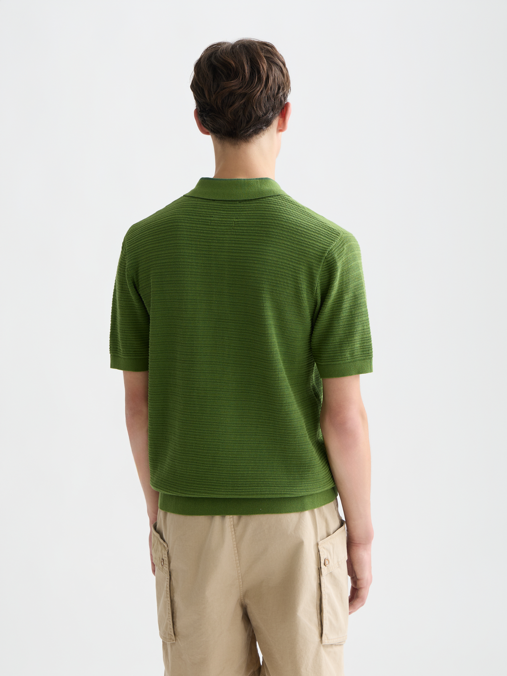 Structured Knitted Regular-Fit Polo