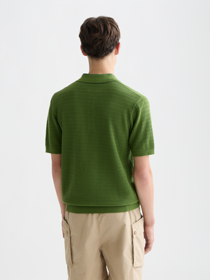 Structured Knitted Regular-Fit Polo