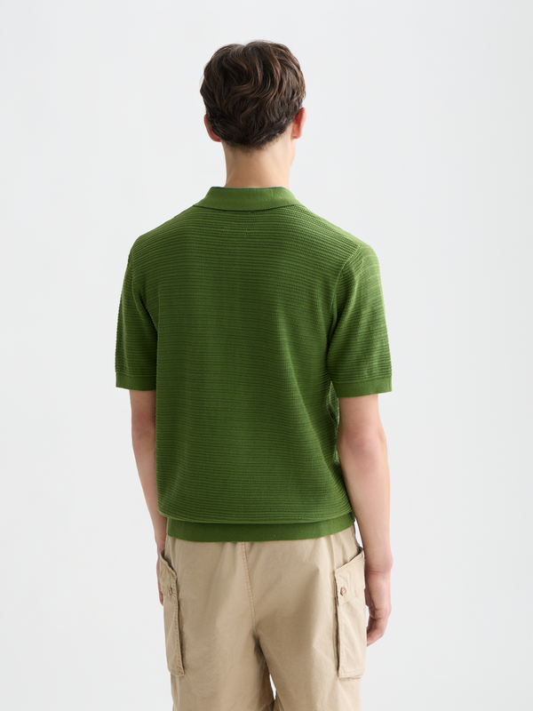 Structured Knitted Regular-Fit Polo