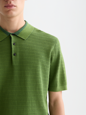 Structured Knitted Regular-Fit Polo