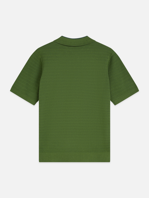 Structured Knitted Regular-Fit Polo