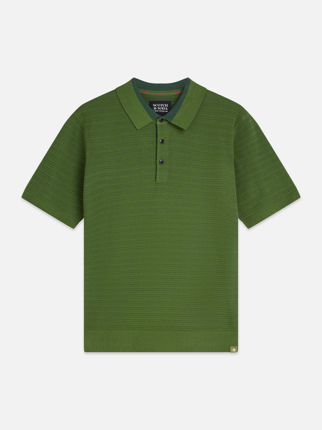 Structured Knitted Regular-Fit Polo