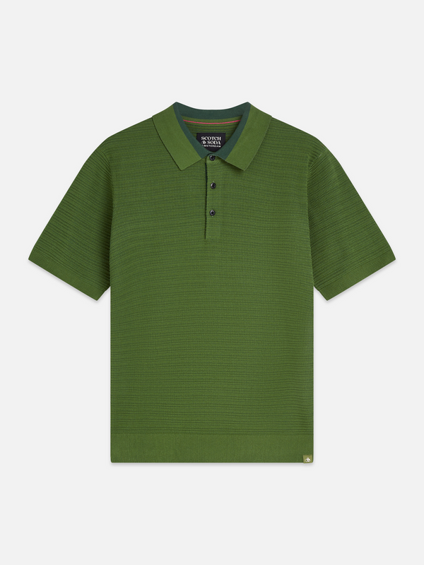Structured Knitted Regular-Fit Polo
