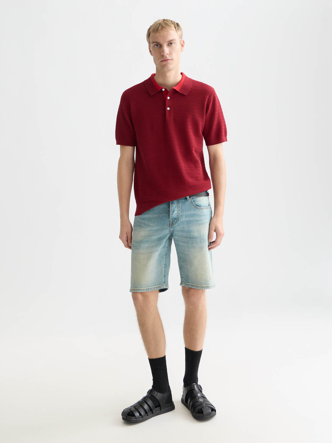 Strukturiertes Strickpolo, Regular Fit