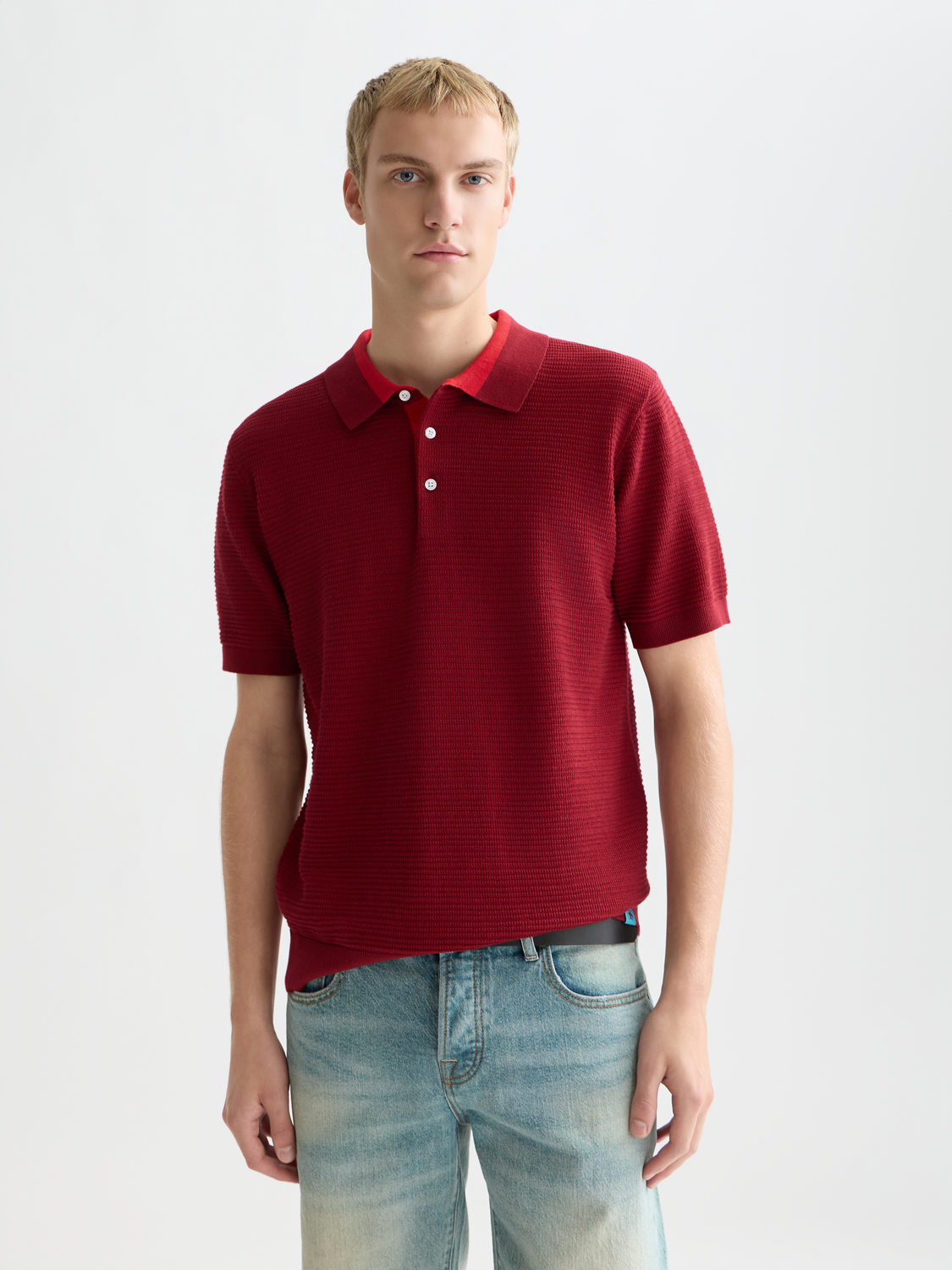 Strukturiertes Strickpolo, Regular Fit