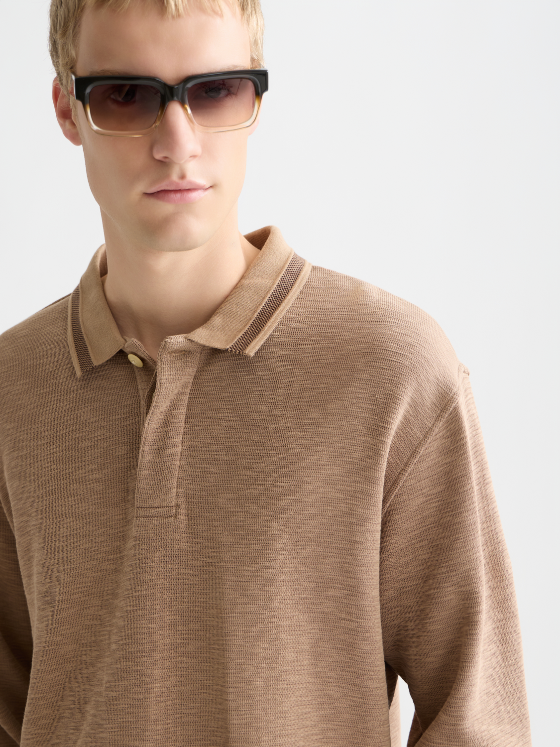 Structured Relaxedfit Longsleeved Polo