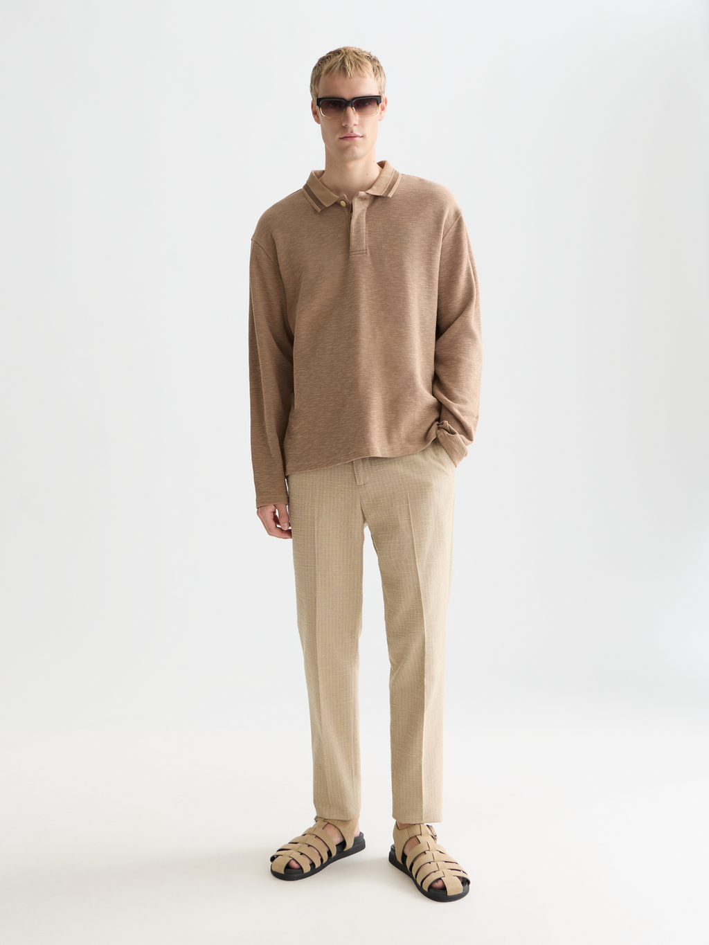 Structured Relaxedfit Longsleeved Polo