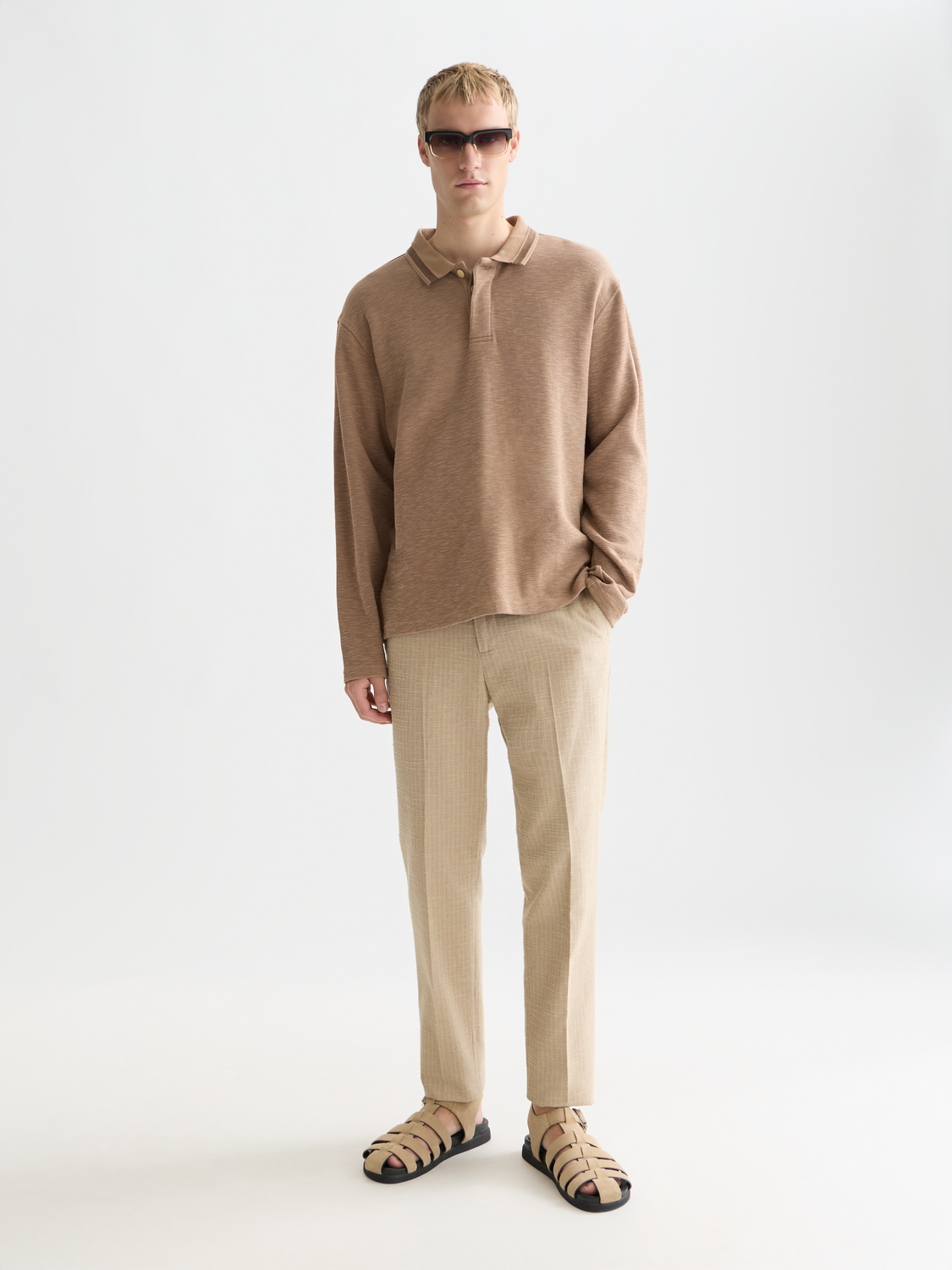Structured Relaxedfit Longsleeved Polo