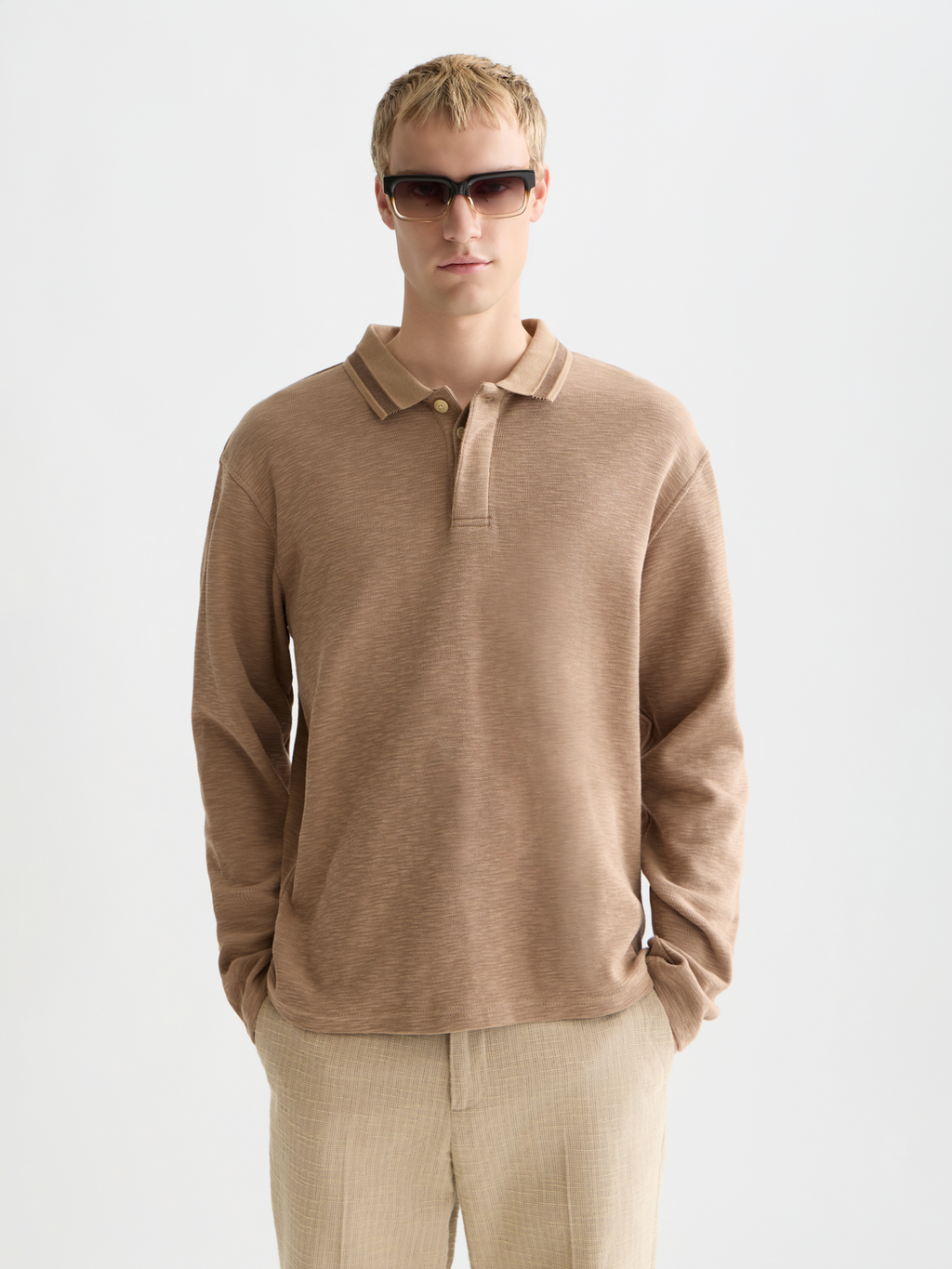Structured Relaxedfit Longsleeved Polo
