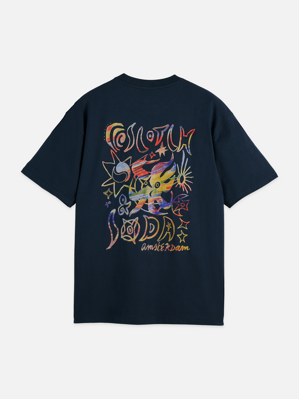 T-shirt décontracté avec illustrations avant et arrière