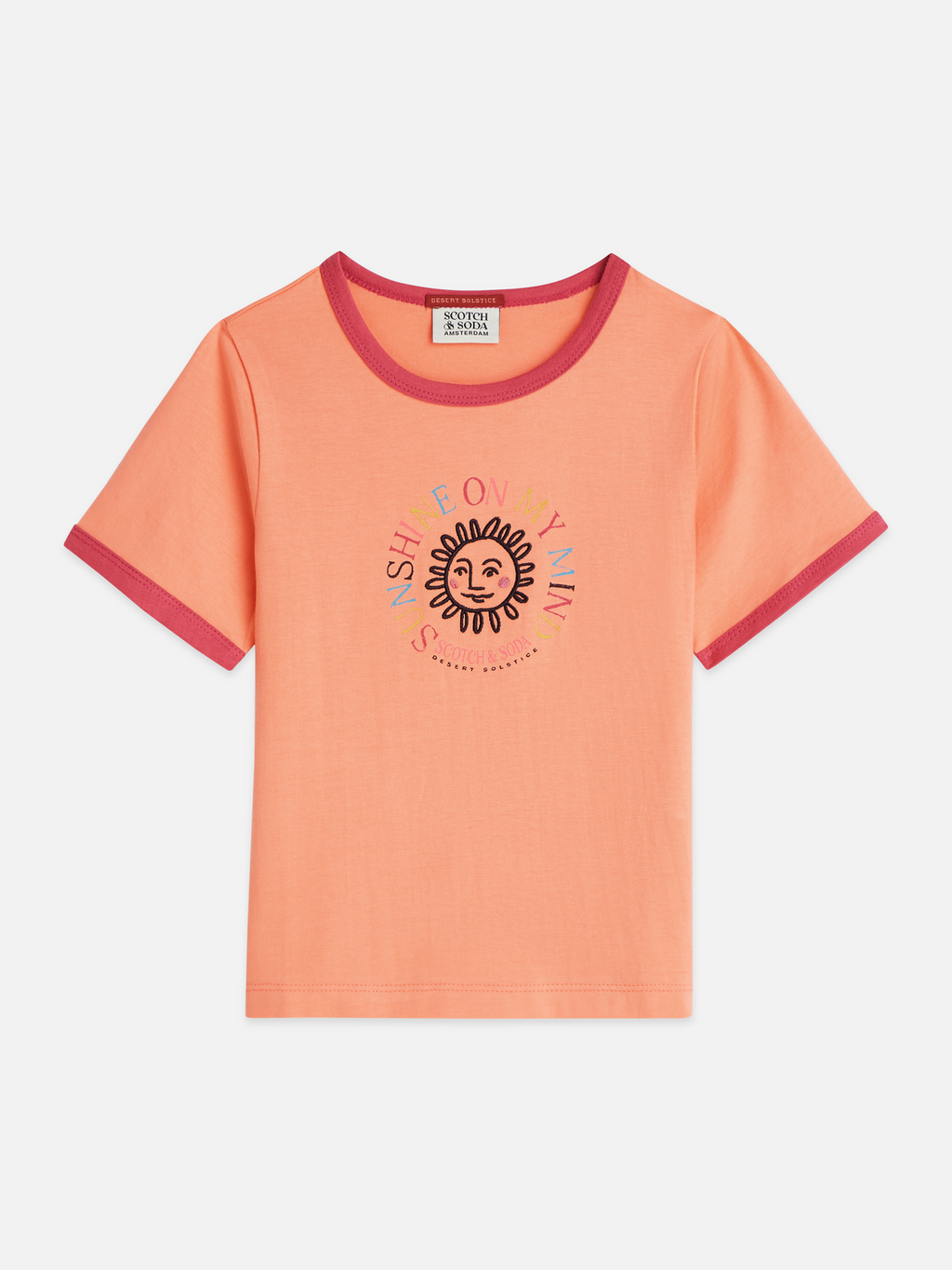 Girls' Front Artwork Ringer T-Shirt mit normaler Passform