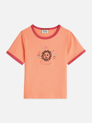 Girls' Front Artwork Ringer Regular-Fit T-Shirt