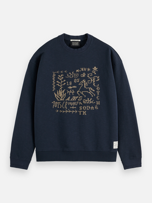 Cross Stitch Artwork Relaxed-Fit Sweatshirt