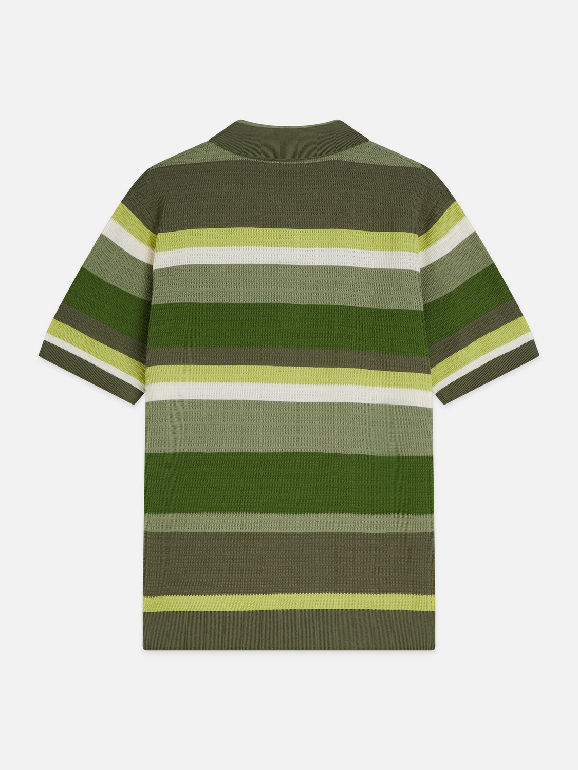 Structured Striped Knitted Polo