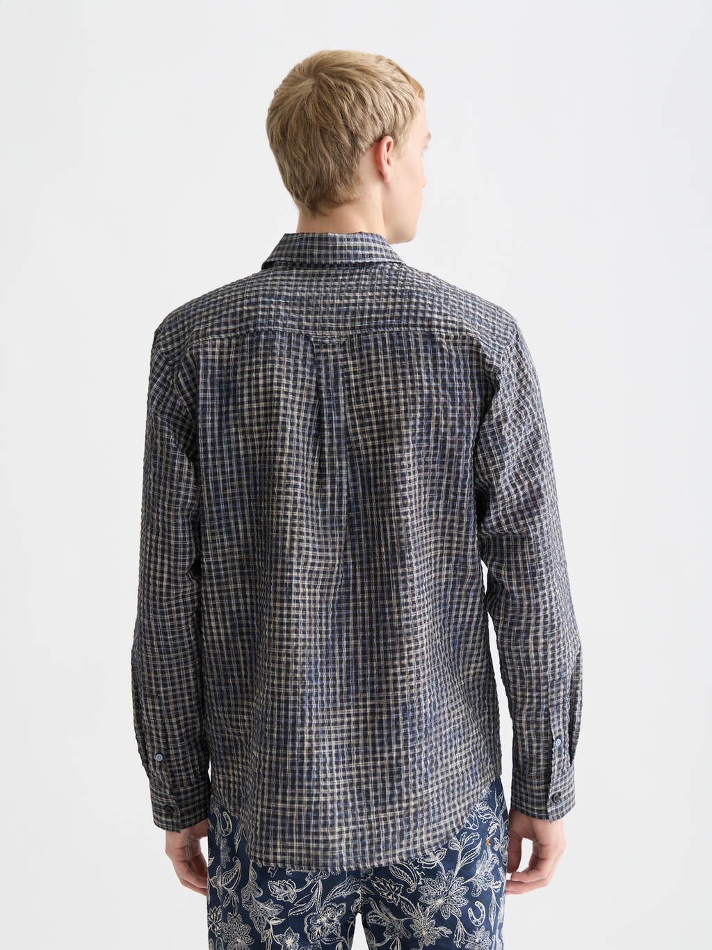 Seersucker Micro Check Relaxedfit Shirt