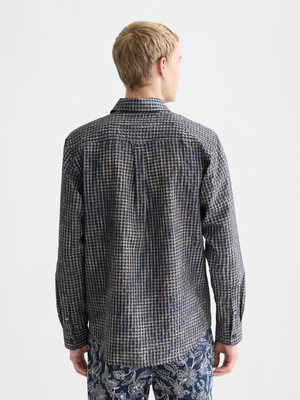 Seersucker Micro Check Relaxedfit Shirt