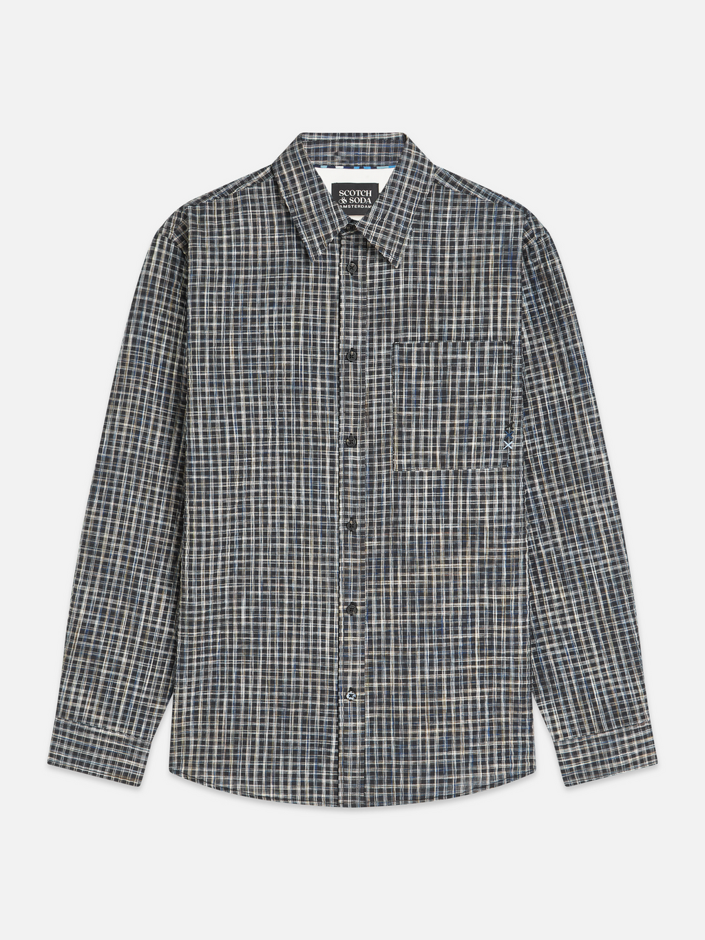 Seersucker Micro Check Relaxedfit Shirt