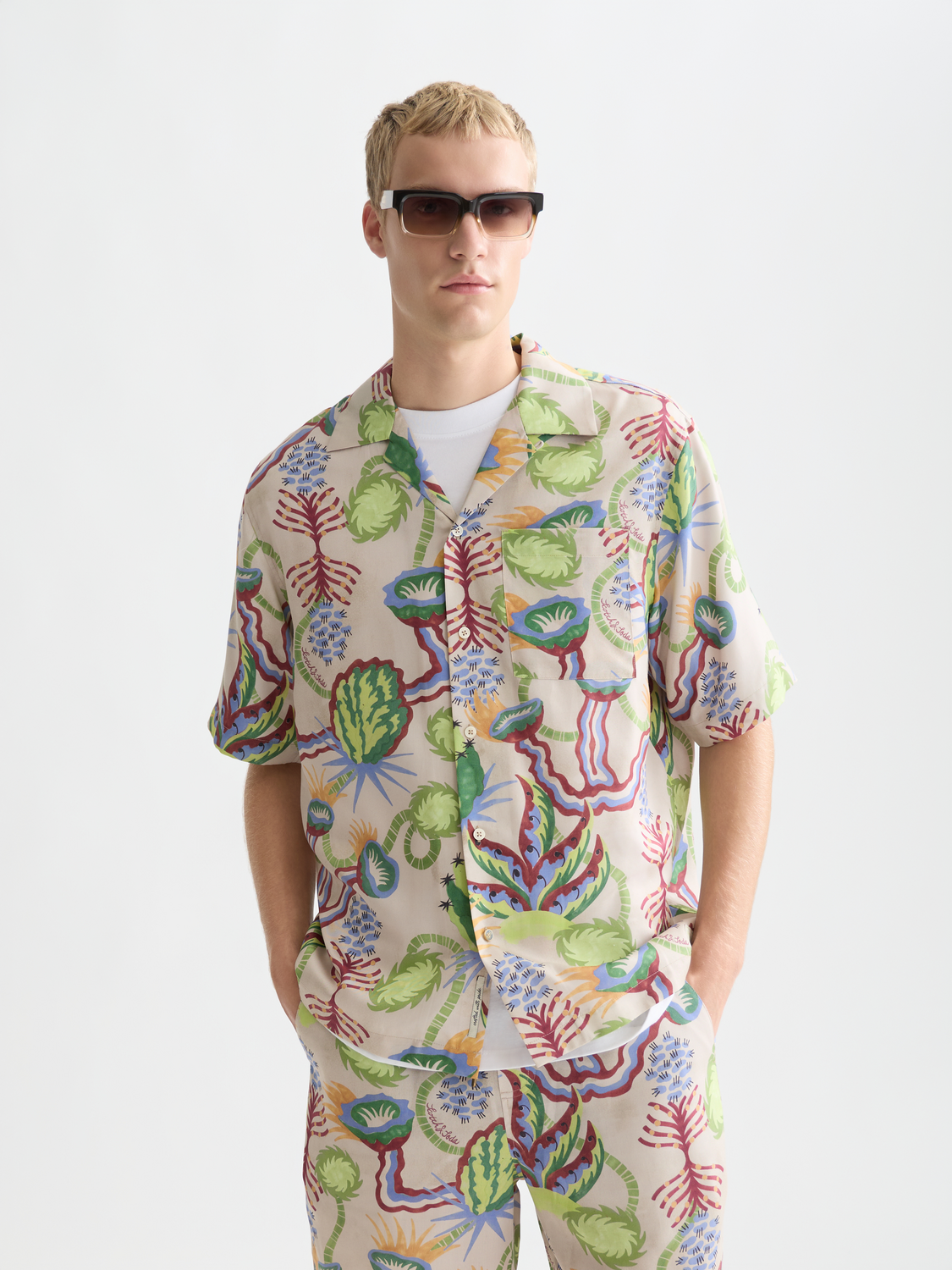 Printed Tencel Relaxed-Fit Shirt