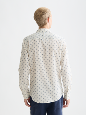 Microprint Poplin Slim-Fit Shirt