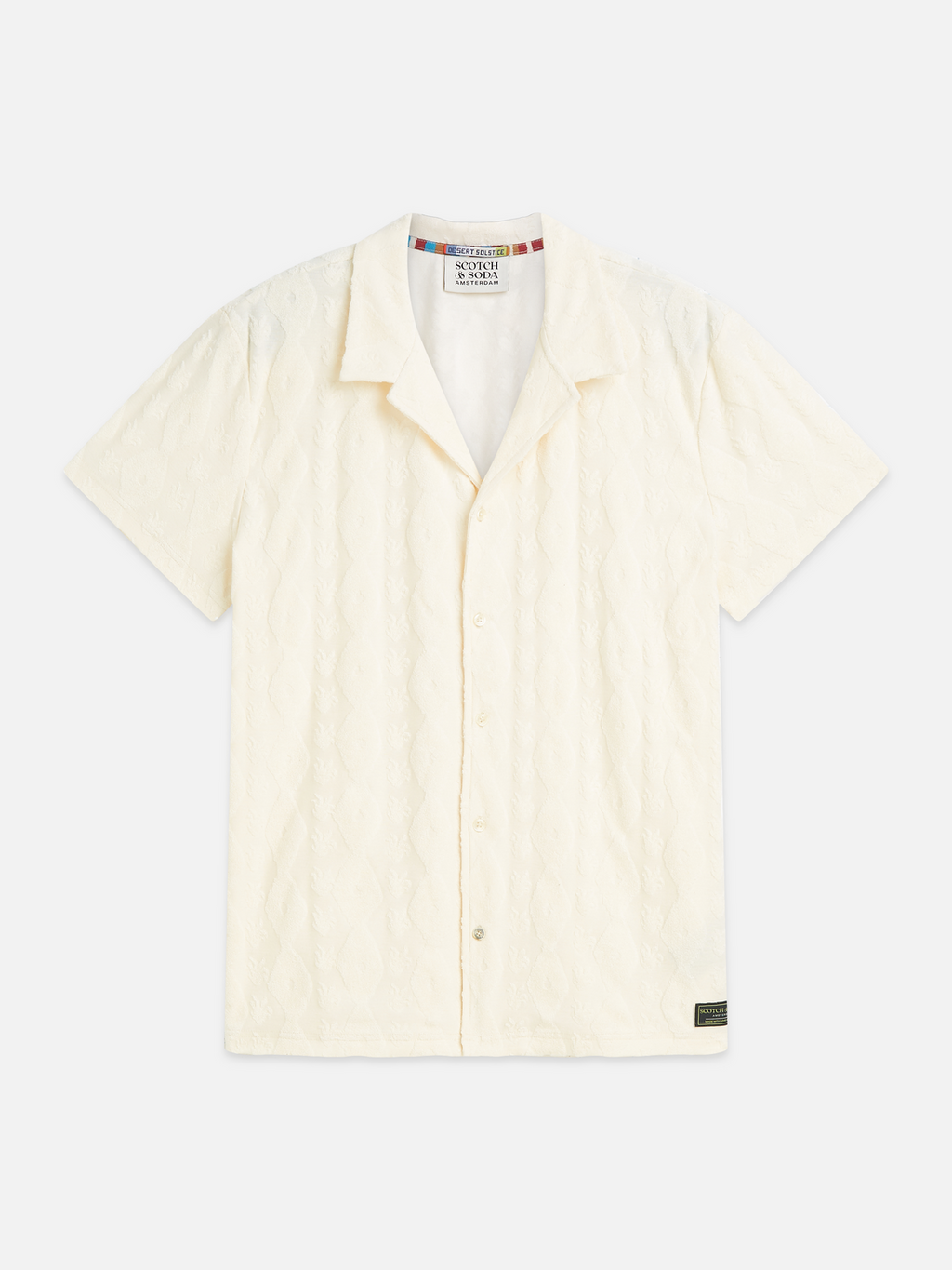 Terry Jacquard Regular-Fit Short-Sleeved Shirt