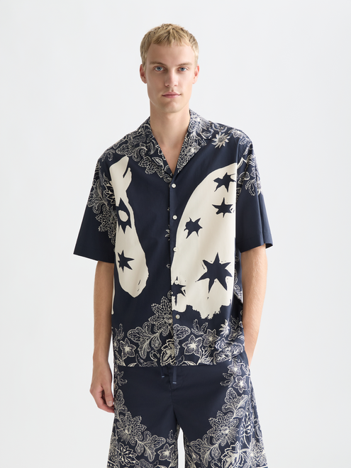 Printed Lyocell Short Sleeve Shirt