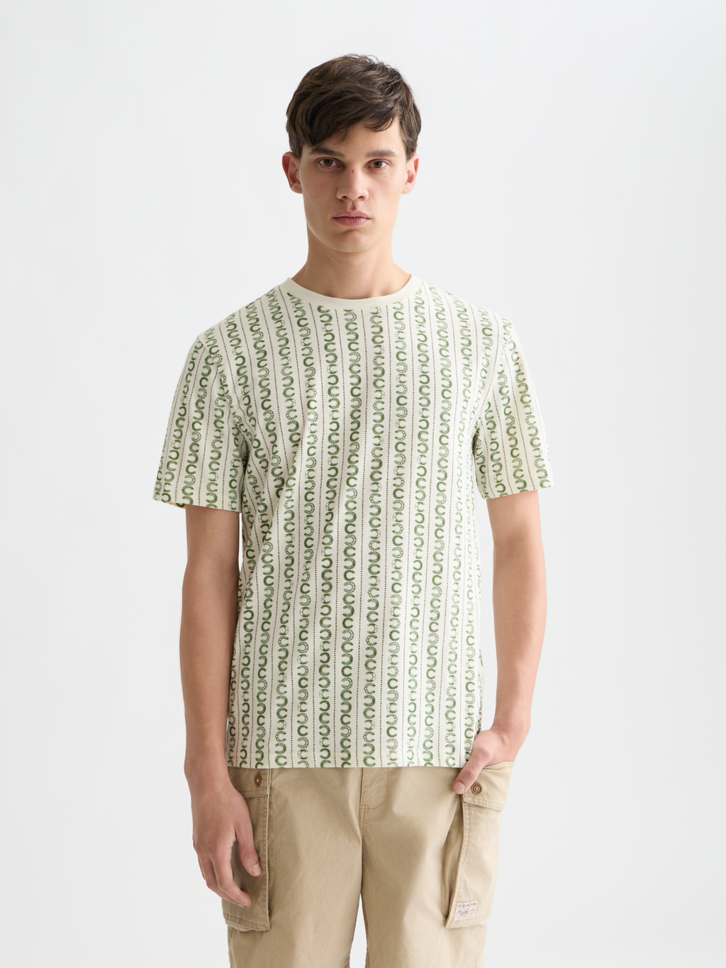 Micro Printed Regular-Fit T-Shirt