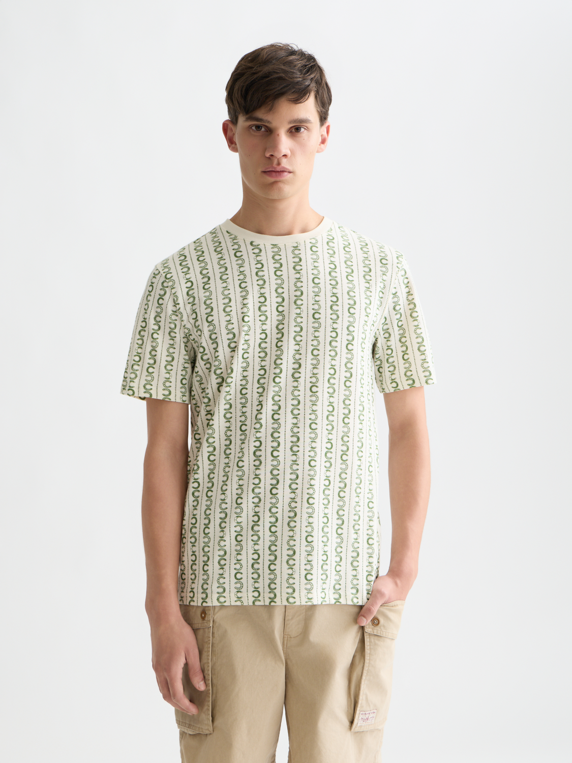 Micro Printed Regular-Fit T-Shirt
