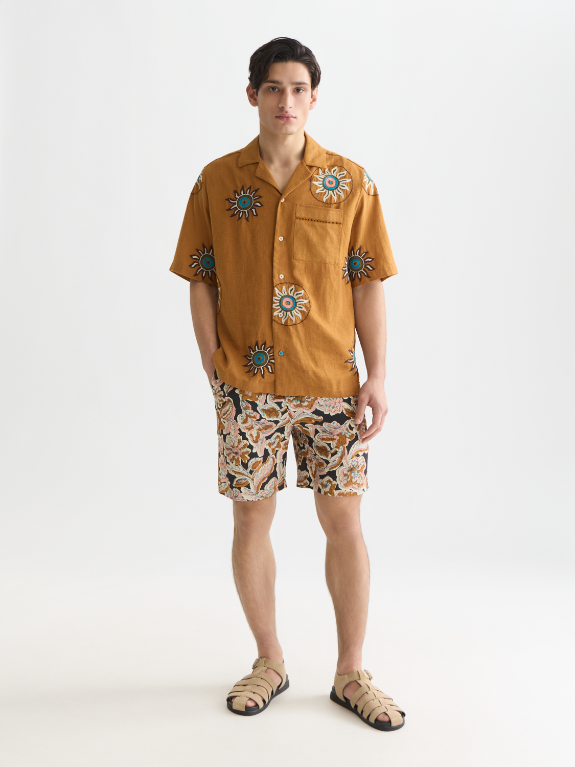 Shorts bermudas amples en Tencel imprimé Fave