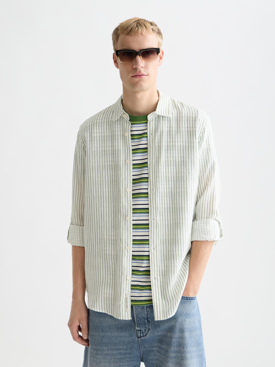 Linen Striped Regular-Fit Shirt