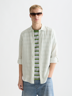 Linen Striped Regular-Fit Shirt