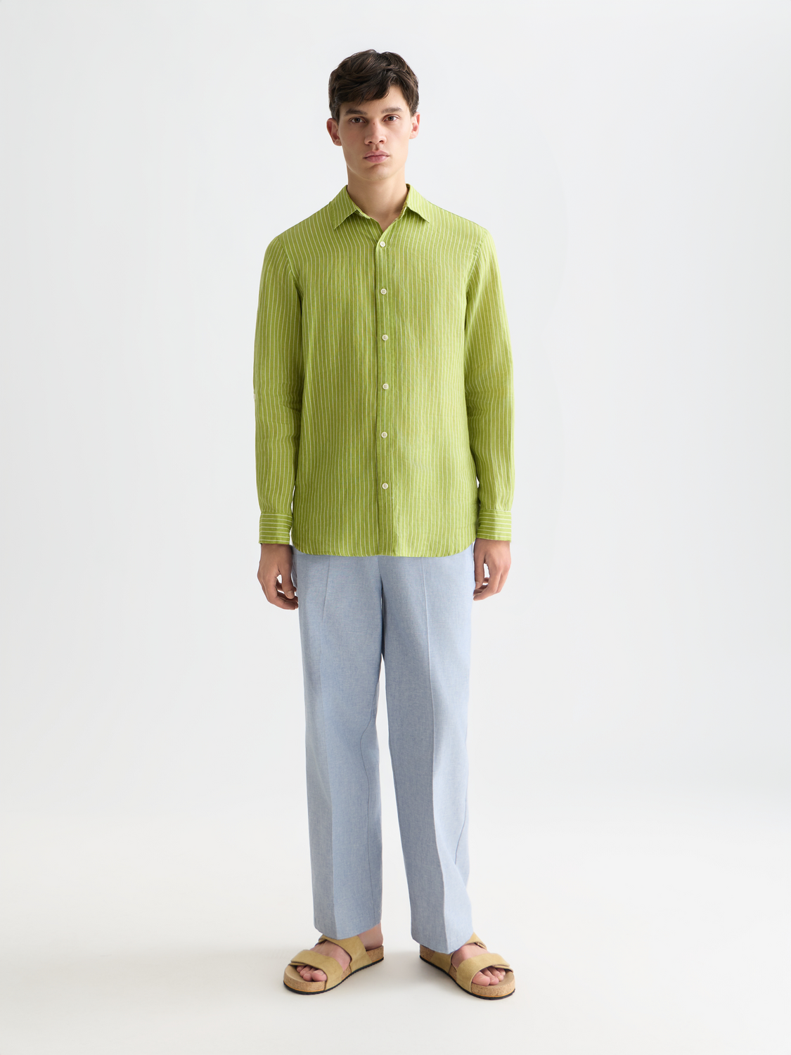 Linen Striped Regular-Fit Shirt