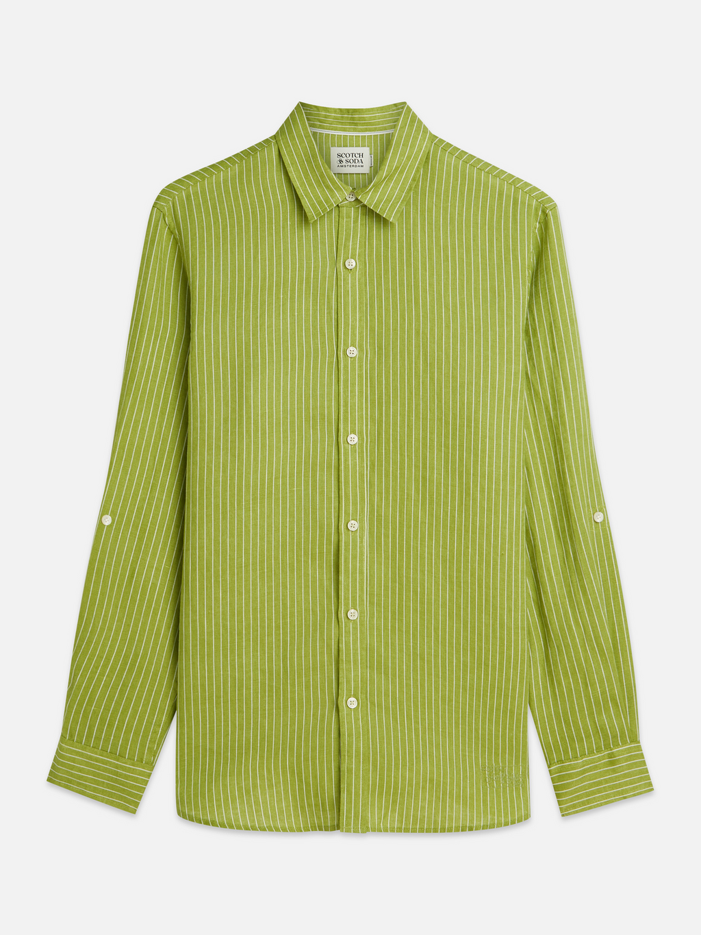 Gestreiftes Regular-Fit-Leinenhemd