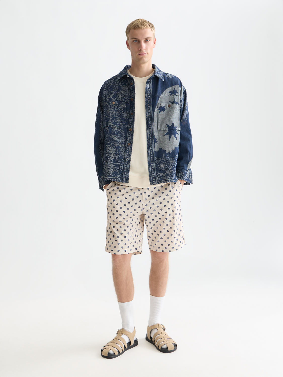 Stuart Printed Stretch Cotton Chino Shorts