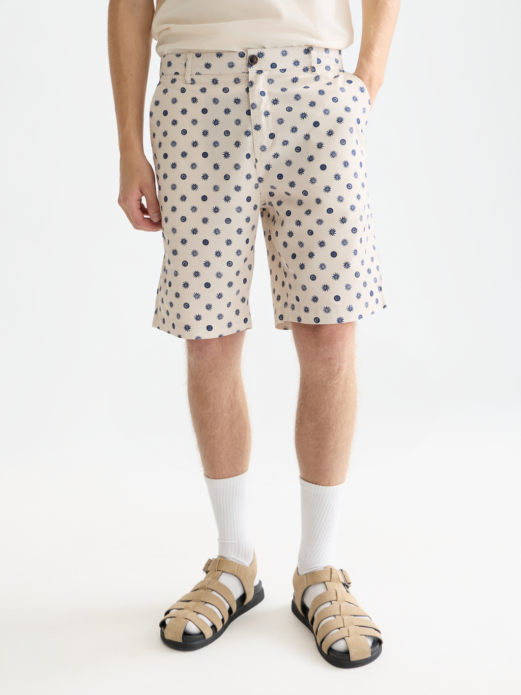 Stuart Printed Stretch Cotton Chino Shorts