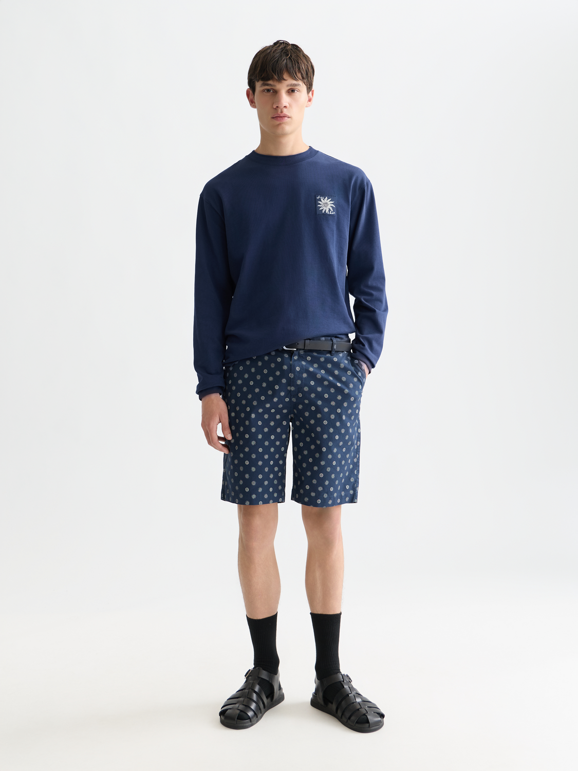 Stuart Printed Stretch Cotton Chino Shorts