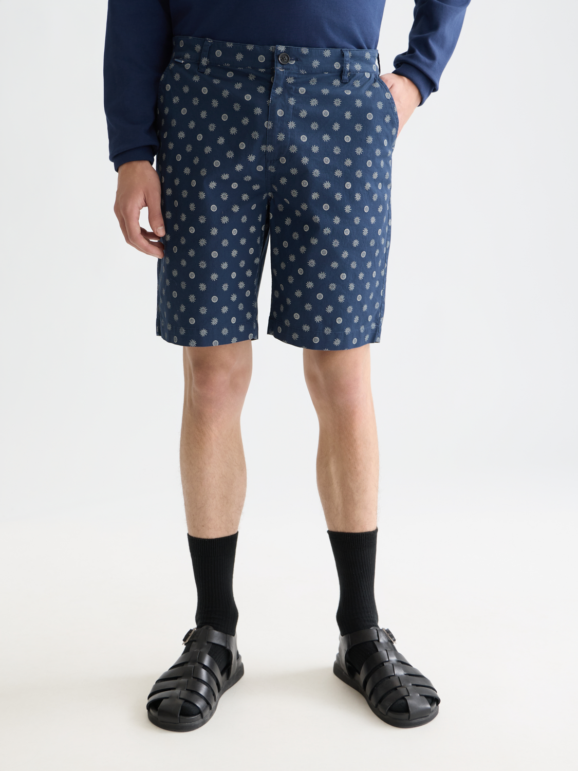 Stuart Printed Stretch Cotton Chino Shorts